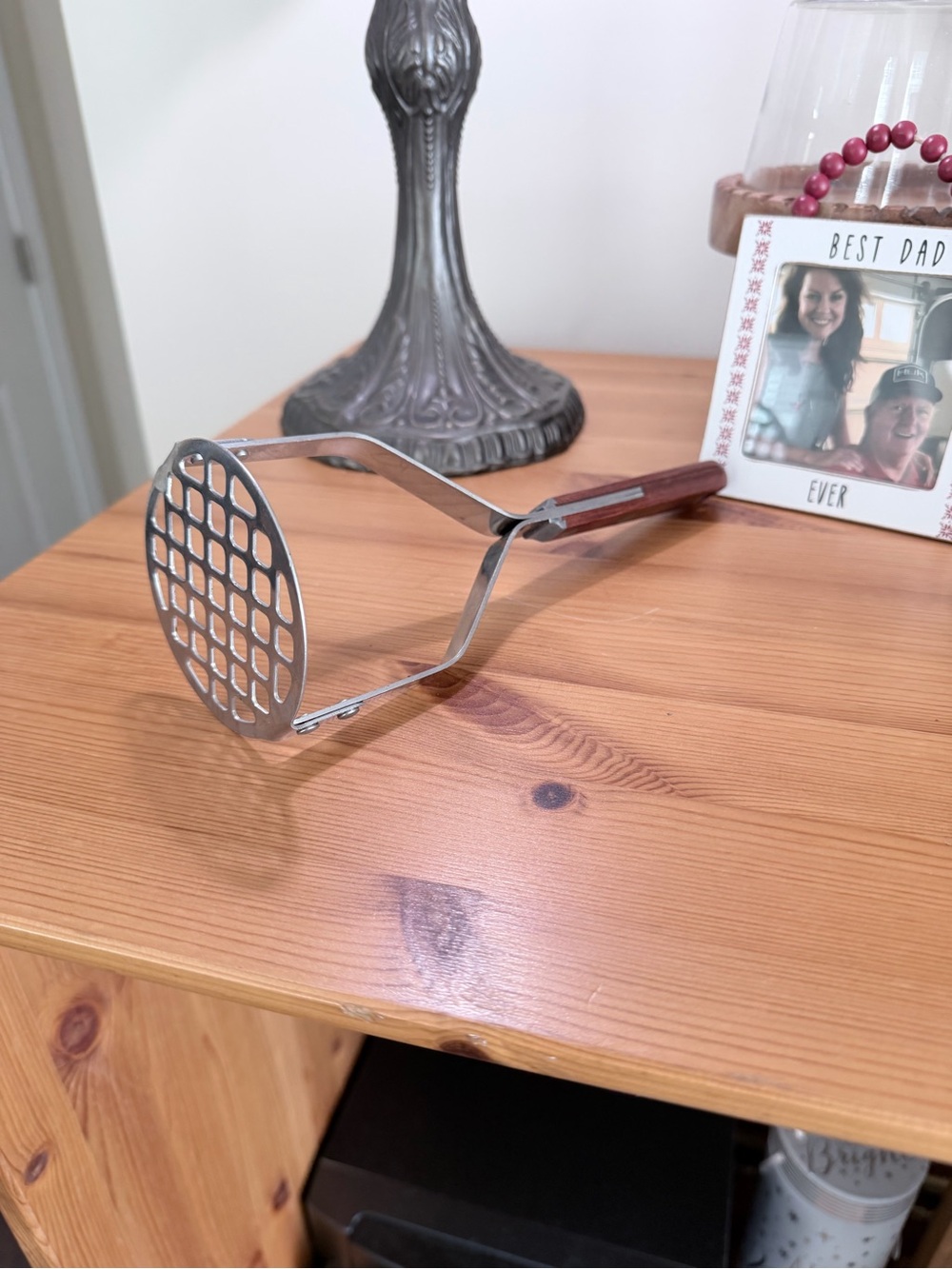 Vtg Robinson Knife Wood-Handled Stainless Steel Potato Masher